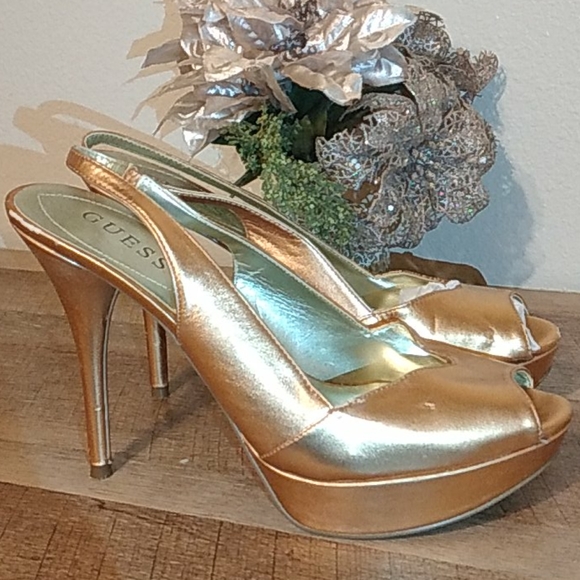 rose gold slingback heels